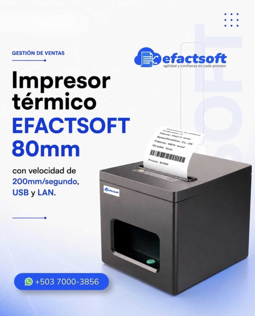 Impresor térmico 80mm El Salvador efactsoft EFS-5687