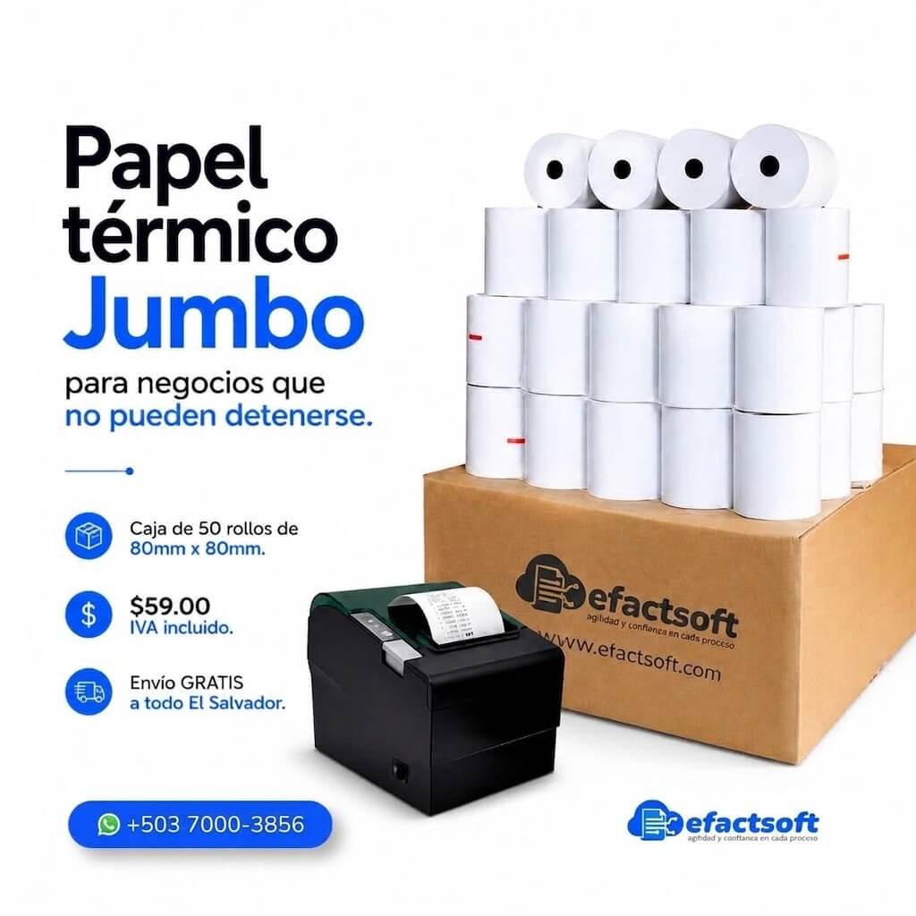 papel termico 80mm el salvador
